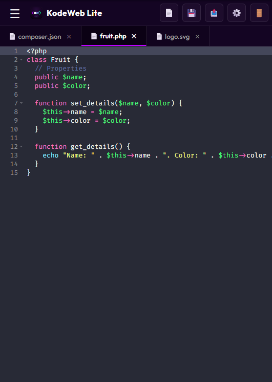 Editor do KodeWeb Lite